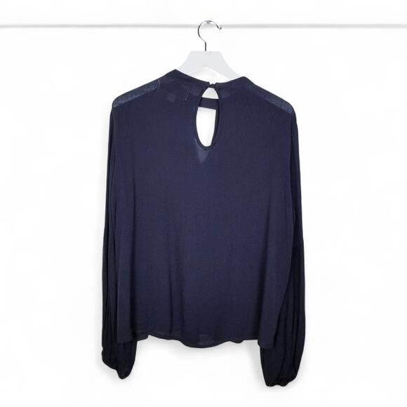 Vintage Havana Est 1954 Boho Blouse Embroidered V-Neck Keyhole #CC4619 Black - L - Picture 4 of 9